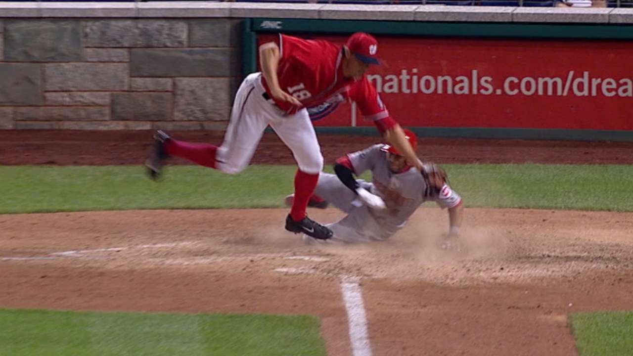 Bernhart, Rojos ponen fin a racha de triunfos de los Nacionales