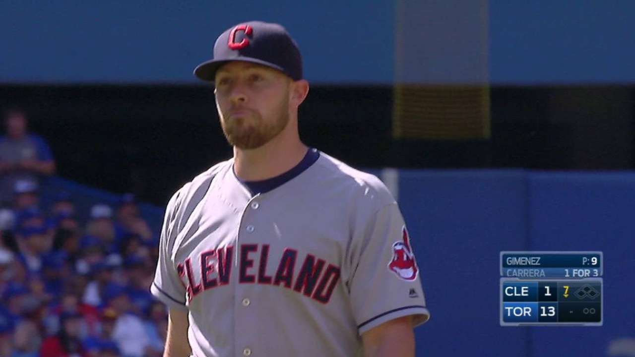 Gimenez pitches in to relieve taxed Tribe 'pen