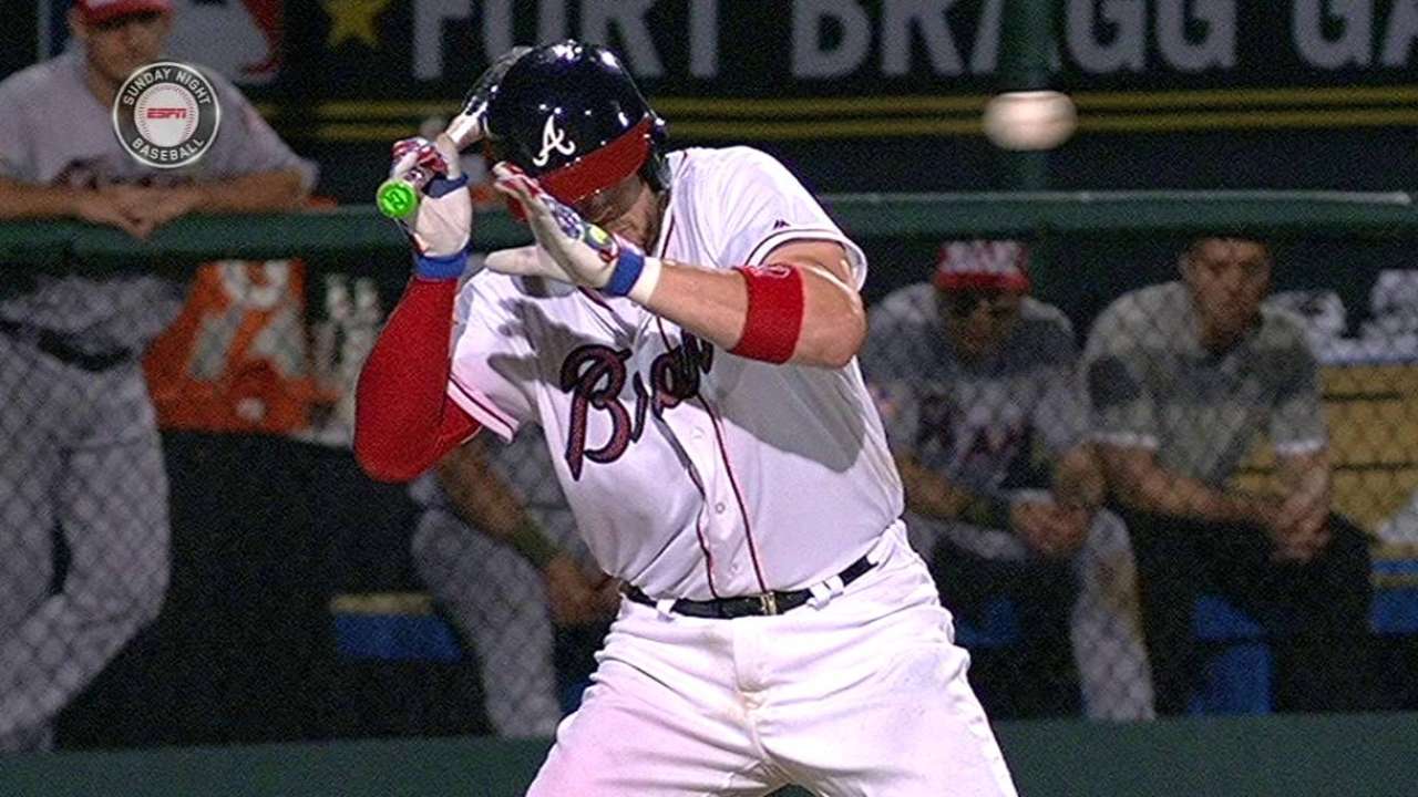 Flowers hit by a pitch