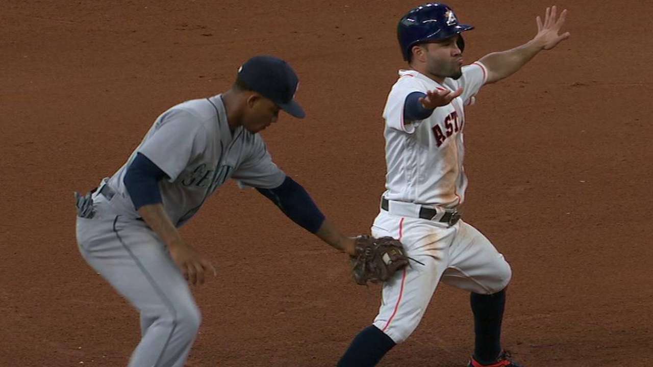 Altuve steals second