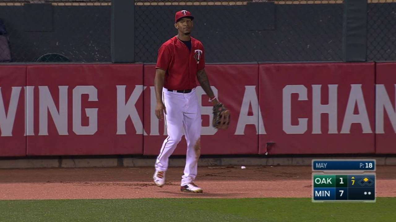 Buxton crashes into the wall