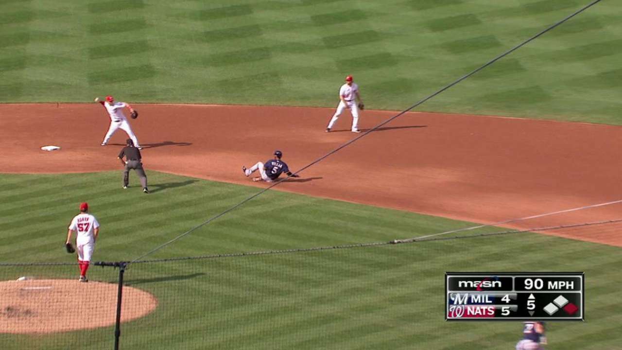 Roark induces double play