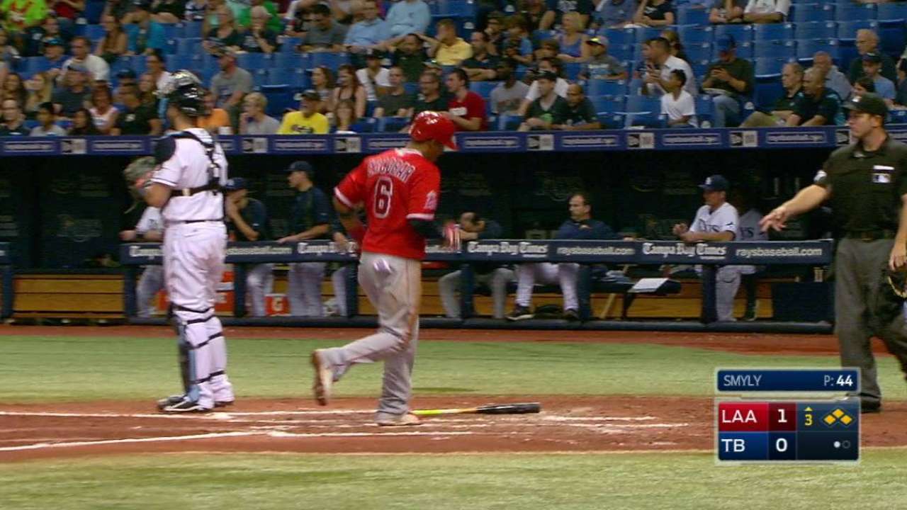 Angels net an extra run on error