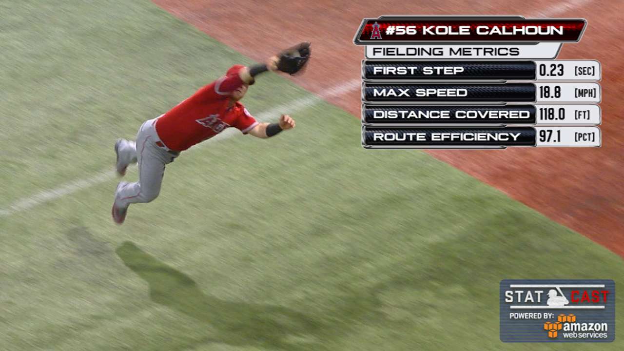 Statcast: Calhoun's running grab