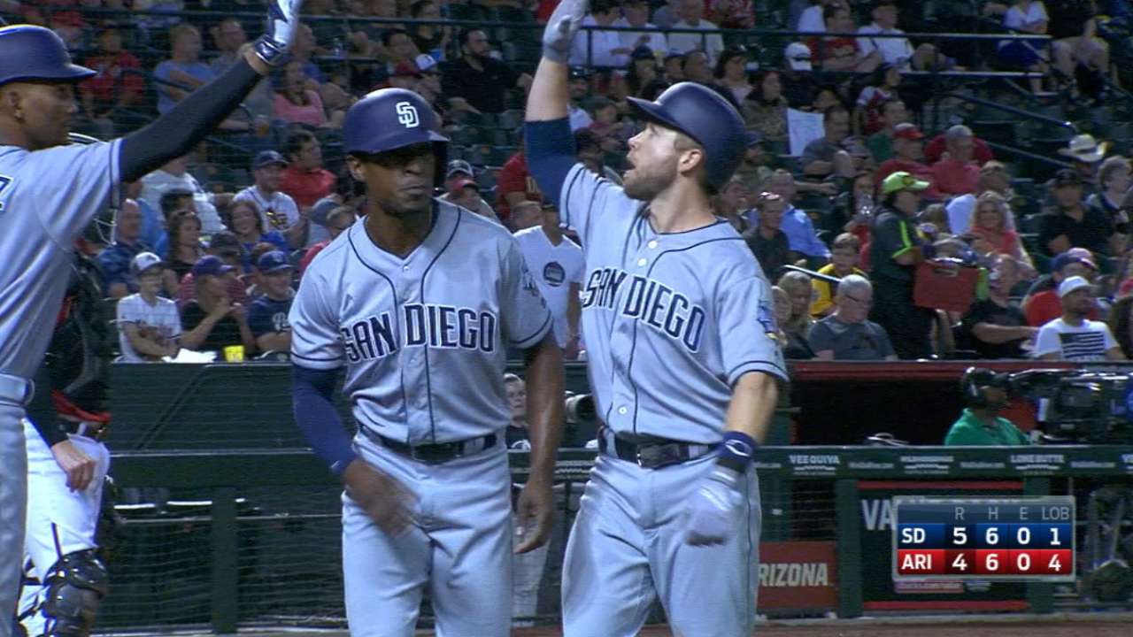 Schimpf, Solarte carry Pads over D-backs