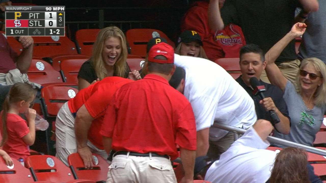 Proud parents almost catch ball