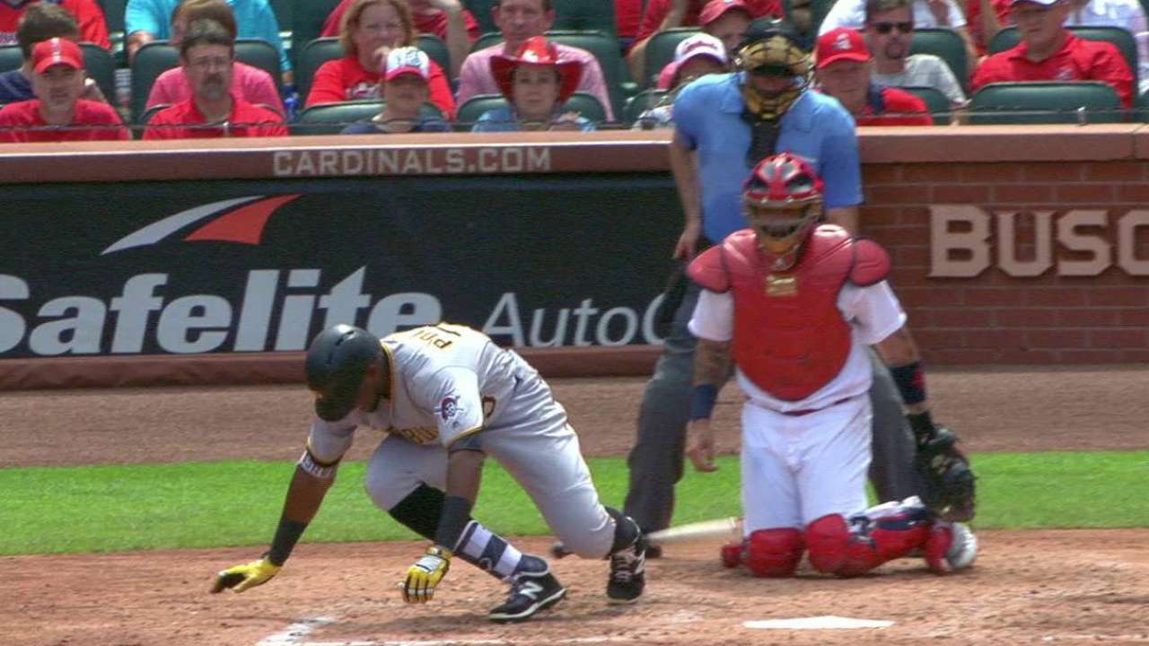 Polanco shaken up, stays in game