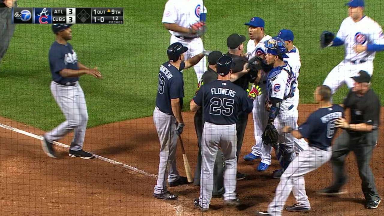 Tempers flare in the 9th inning