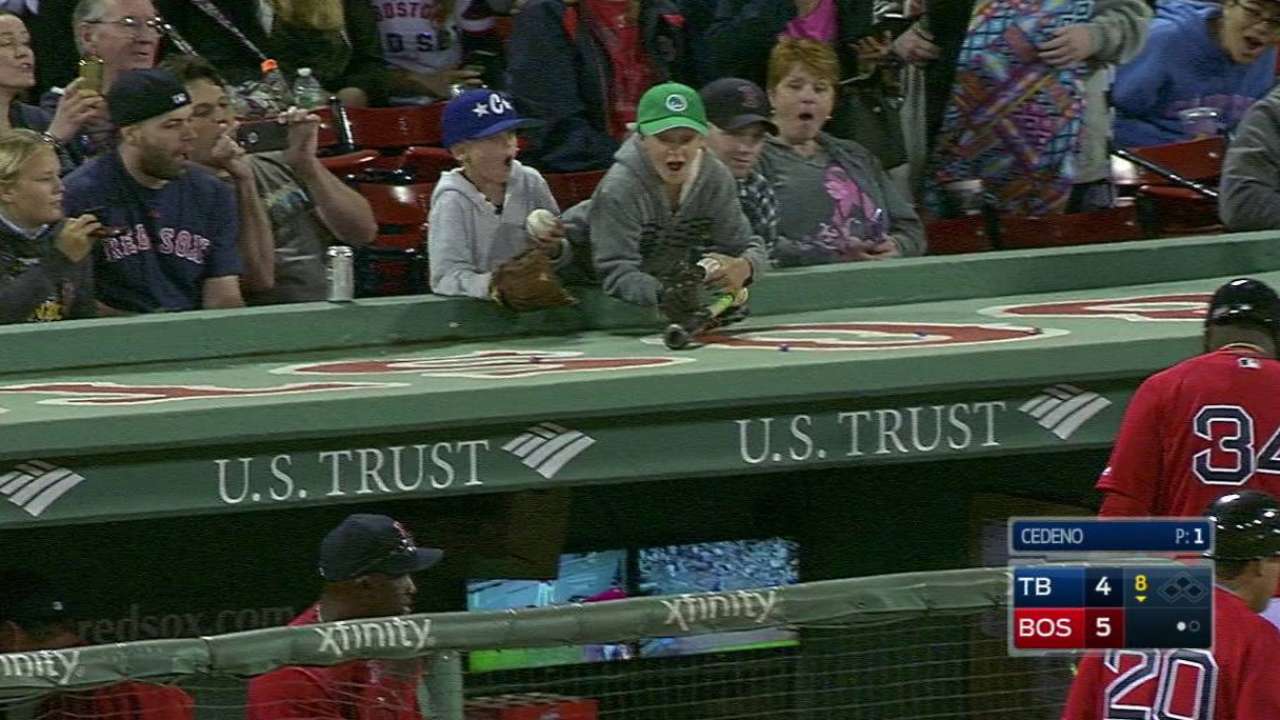 Ortiz gives bat to fan