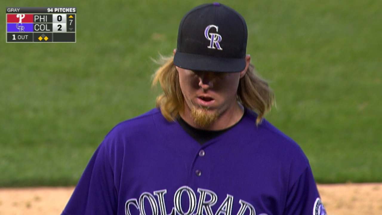 Gray's comfort level at Coors Field is evident