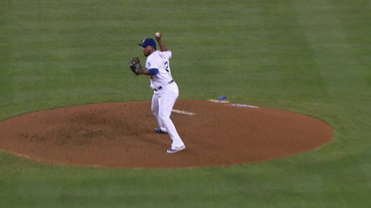 Dodgers turn a double play