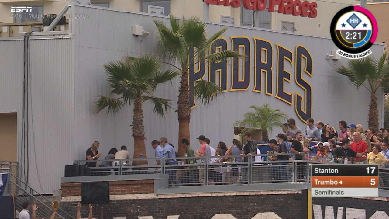Trumbo homers to the roof again