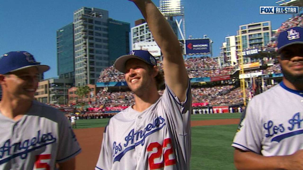 Dodgers players introduced
