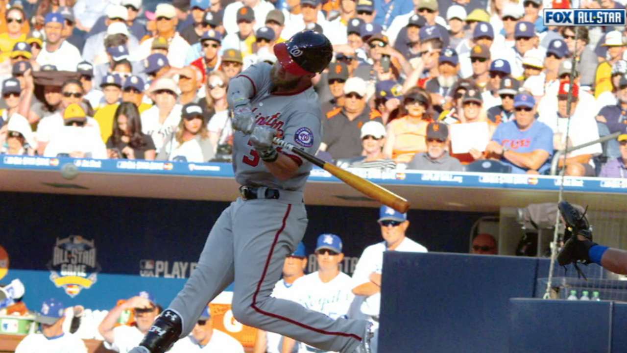 Harper doubles to left-center