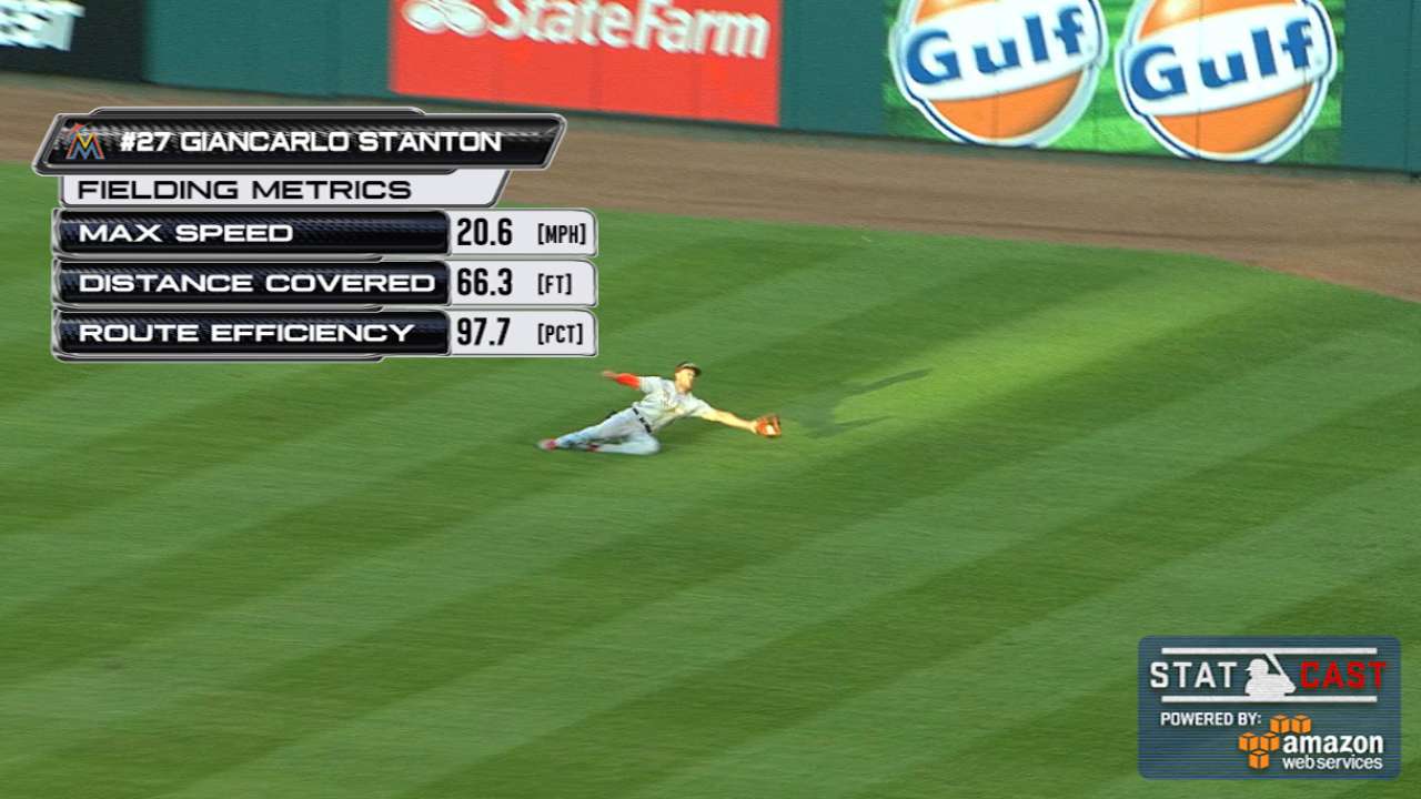 Statcast: Stanton's diving grabs