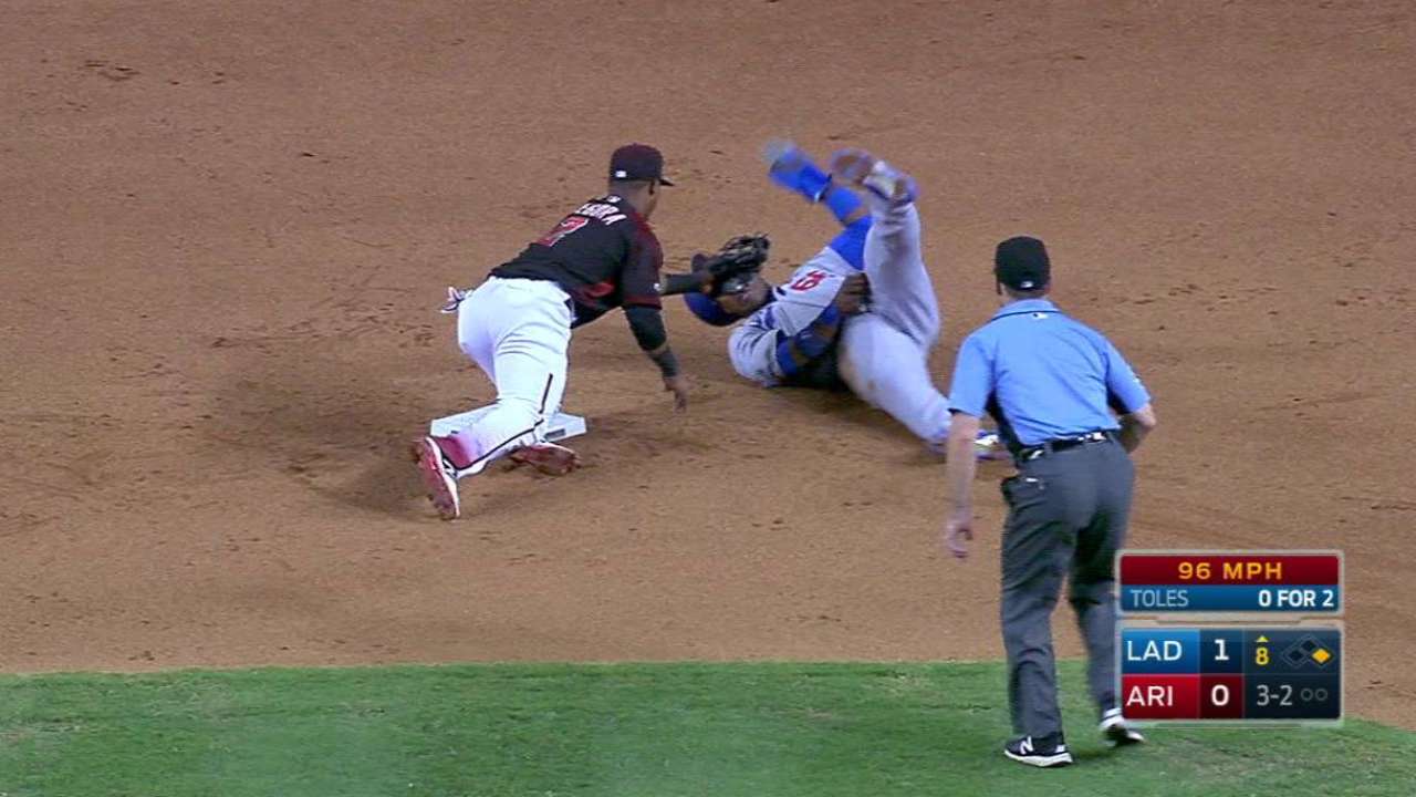 Castillo nabs Puig at second