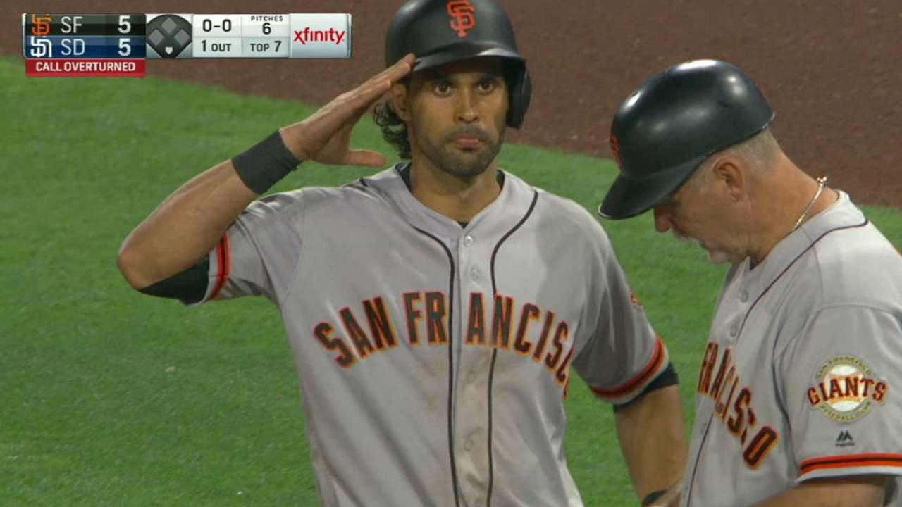Pagan's infield hit