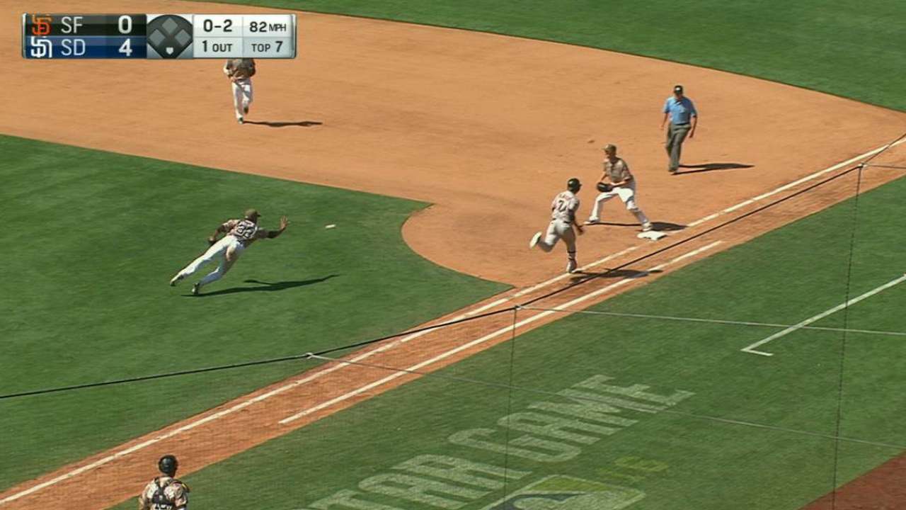Blanco reaches on an error