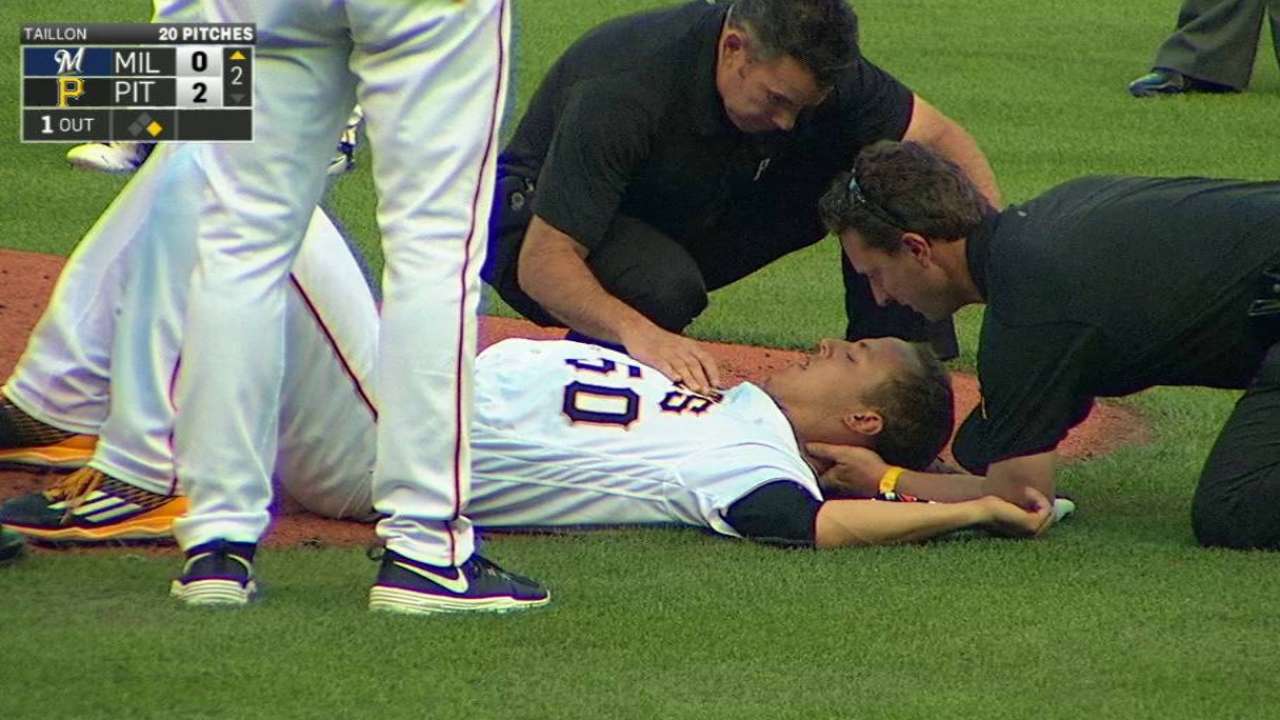 Taillon shaken up