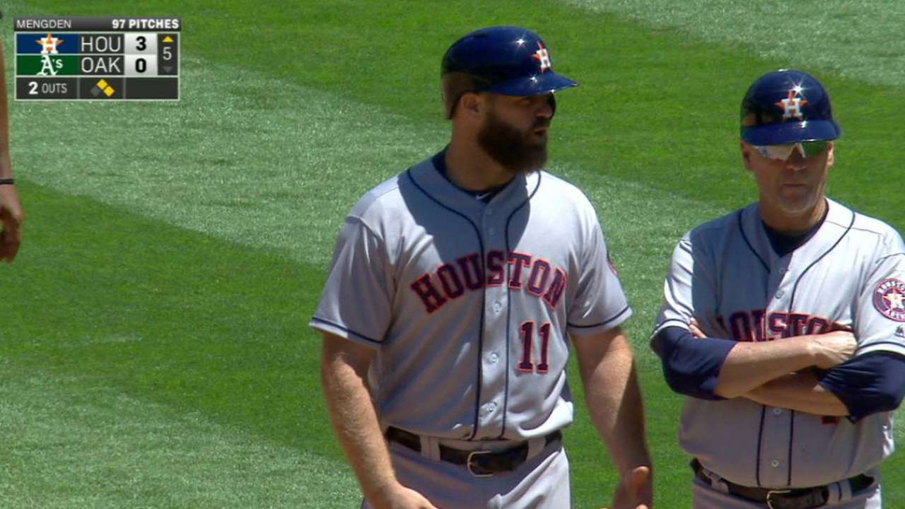 Gattis gets plunked in the 5th