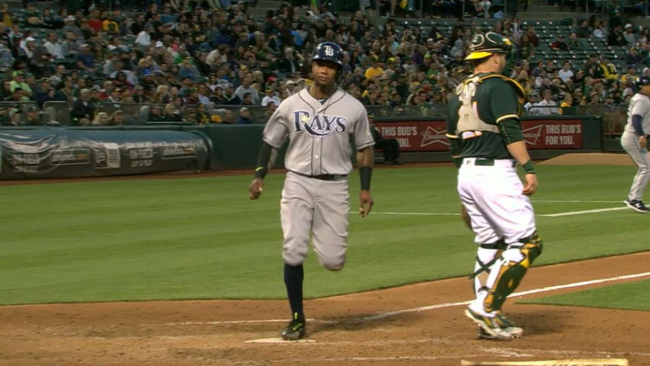 Rays rock A's Gray, roll to 3rd straight win