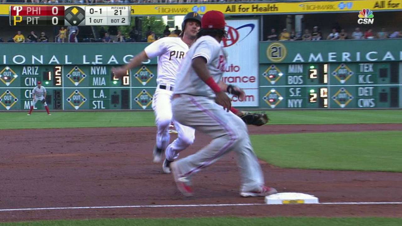 Eflin catches Jaso stealing