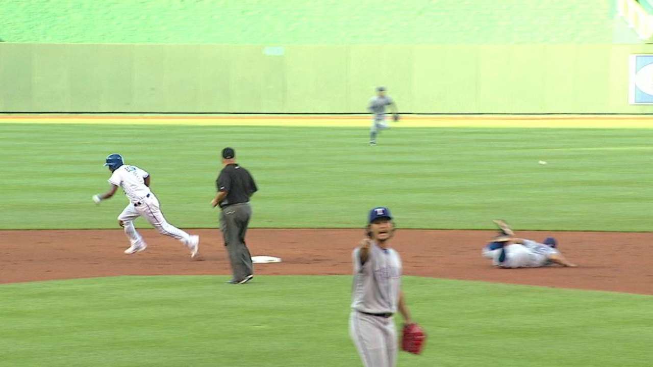 Escobar swipes second base