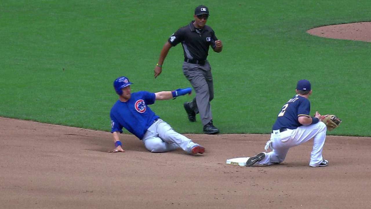 Lucroy catches Zobrist stealing