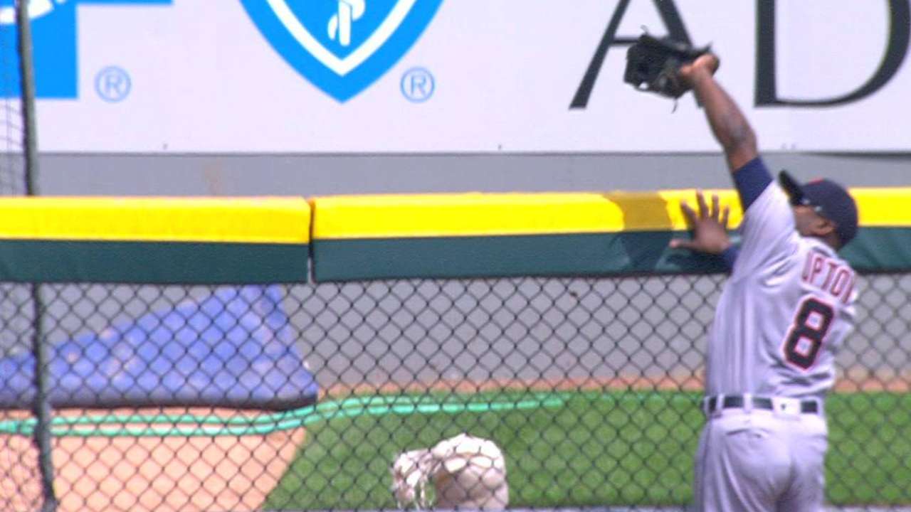Upton robs a homer