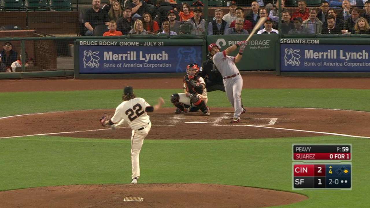 Suarez's two-run homer