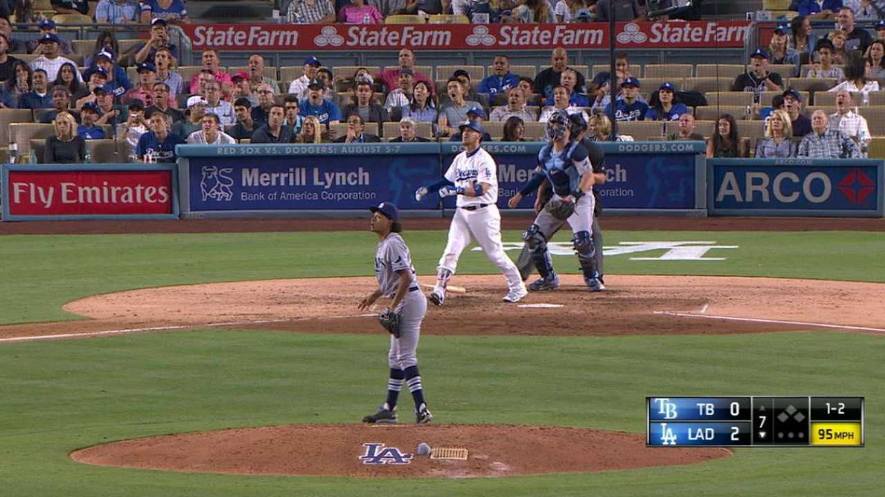 Dodgers fend off Rays, keep heat on Giants