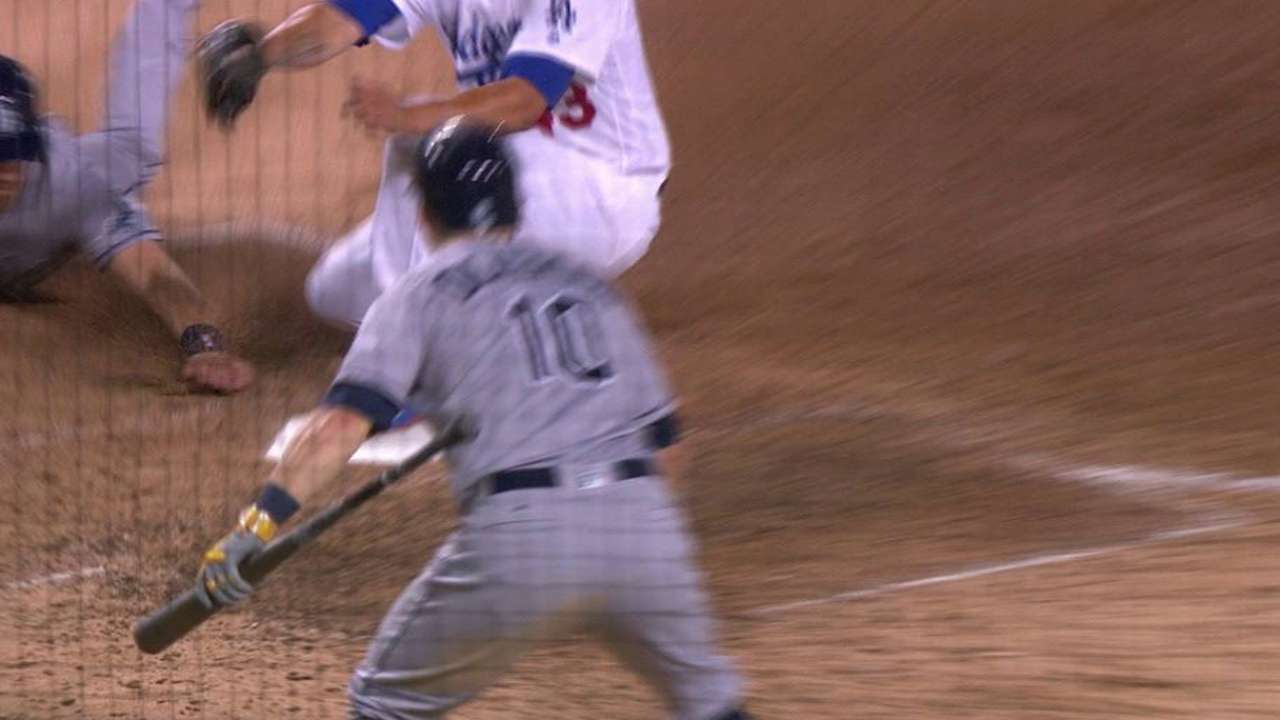 Forsythe scores on wild pitch