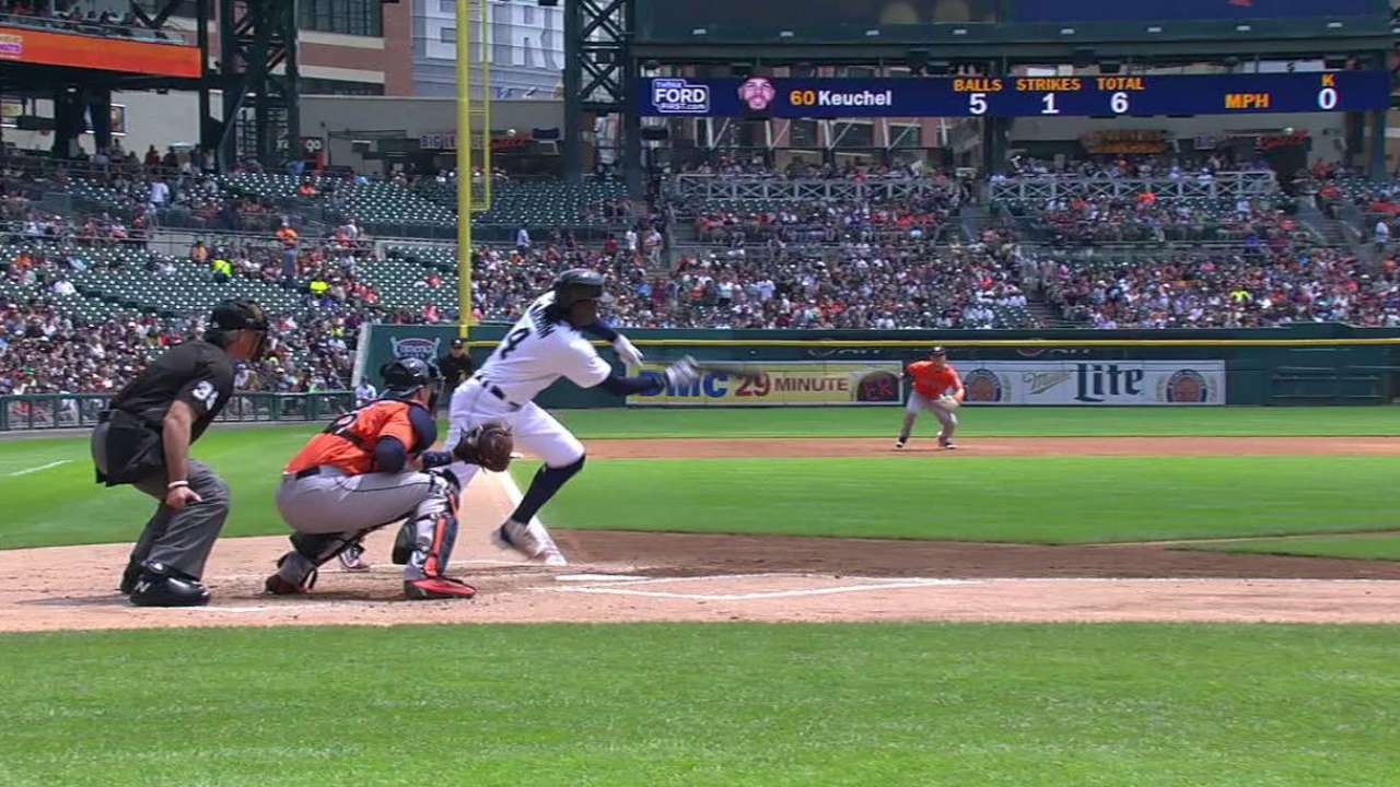 Maybin's surprise bunt