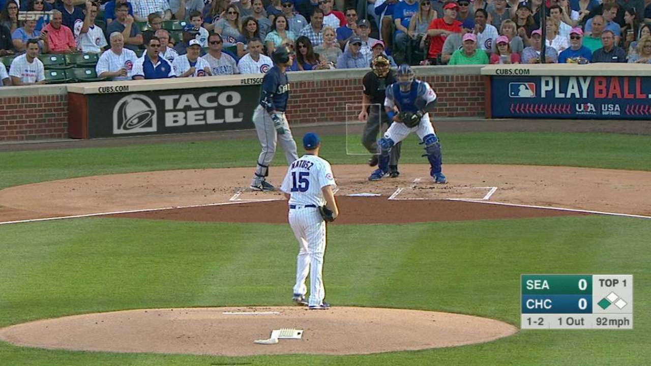 Matusz's first Cubs strikeout
