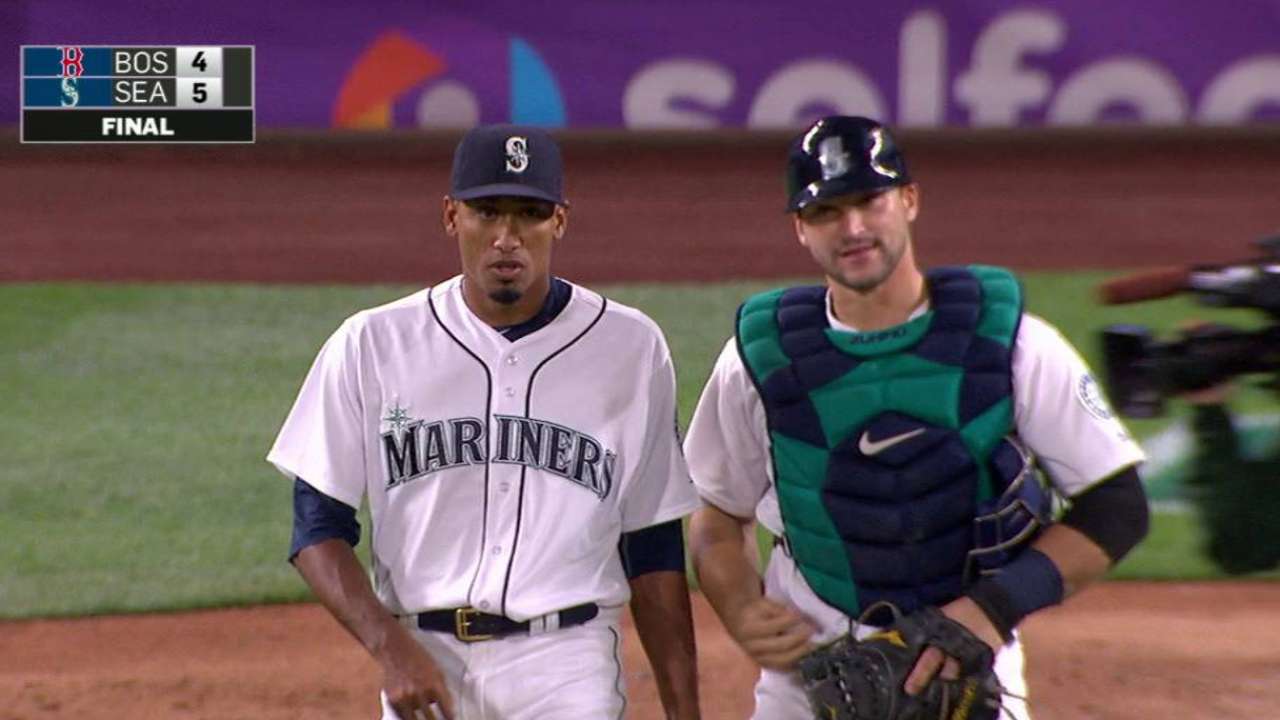 Diaz locks down first MLB save