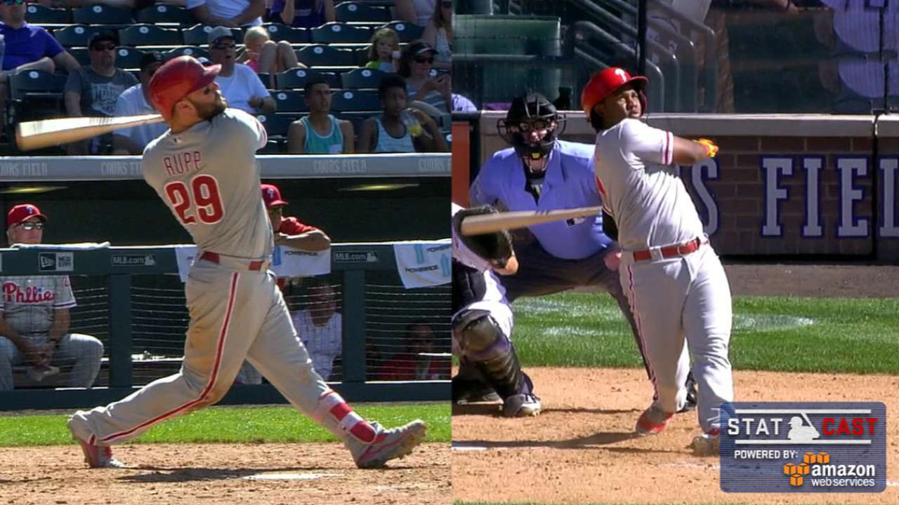 Rupp has four RBIs in Phils' rout of Rockies