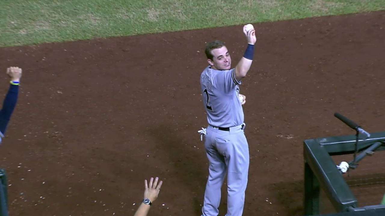 Arcia's odd first MLB hit
