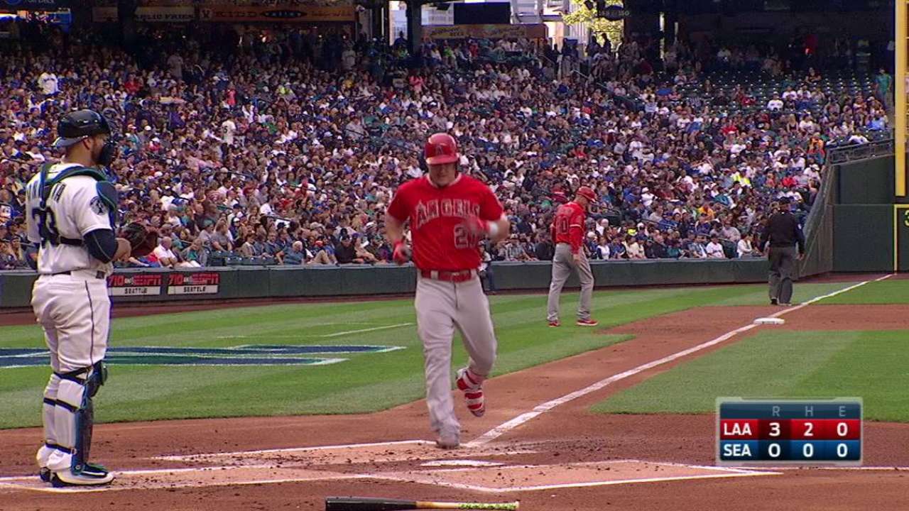 Trout's three-run homer