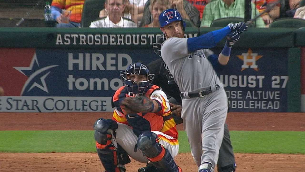 Texas tops Astros on 2-HR night from Lucroy