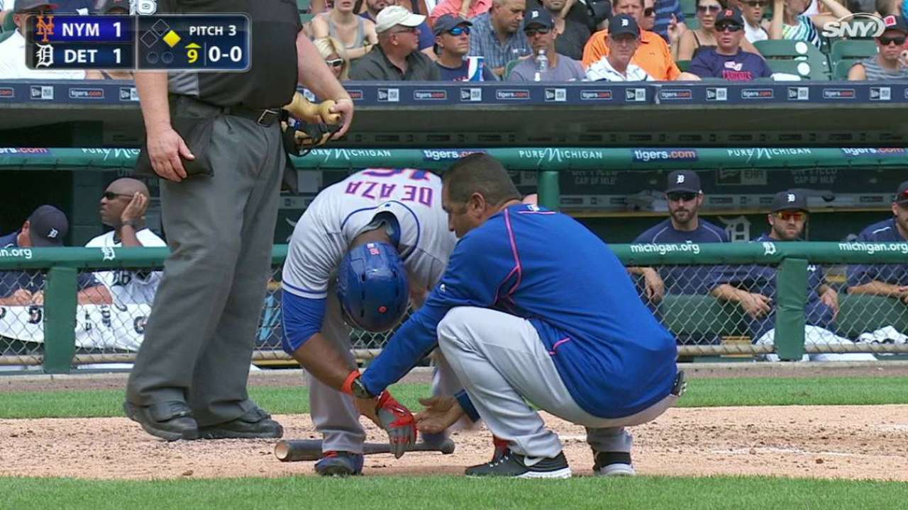 De Aza gets hit on the hand