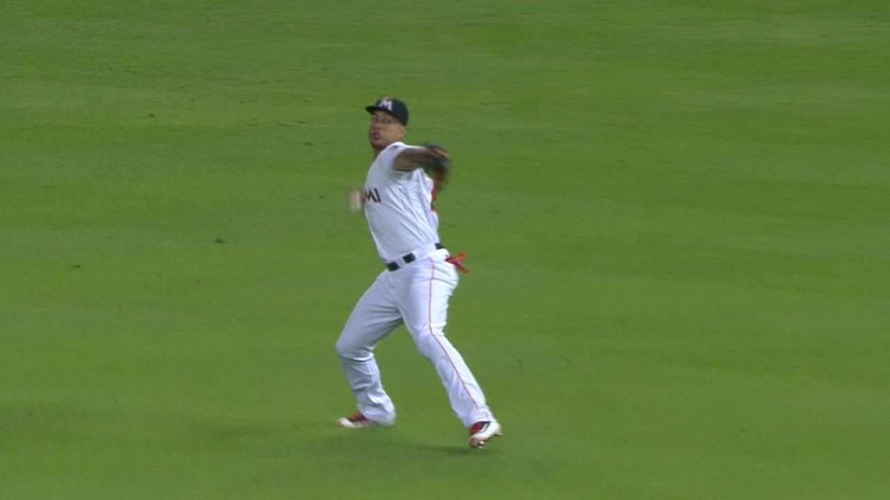 Stanton's throw to the plate