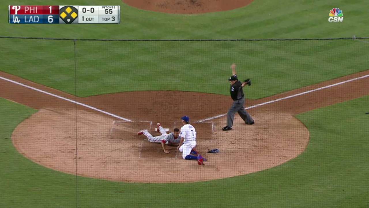 Phillies score two on an error
