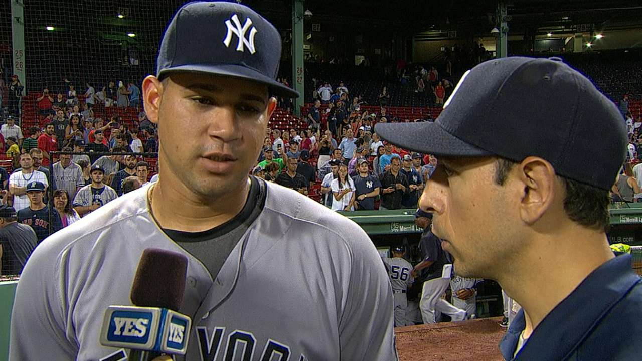 Sanchez on his first homer
