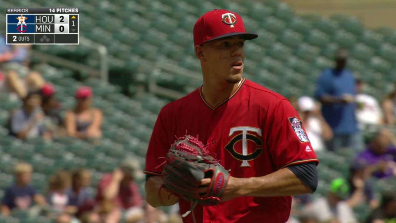 Berrios' nice stop on bunt
