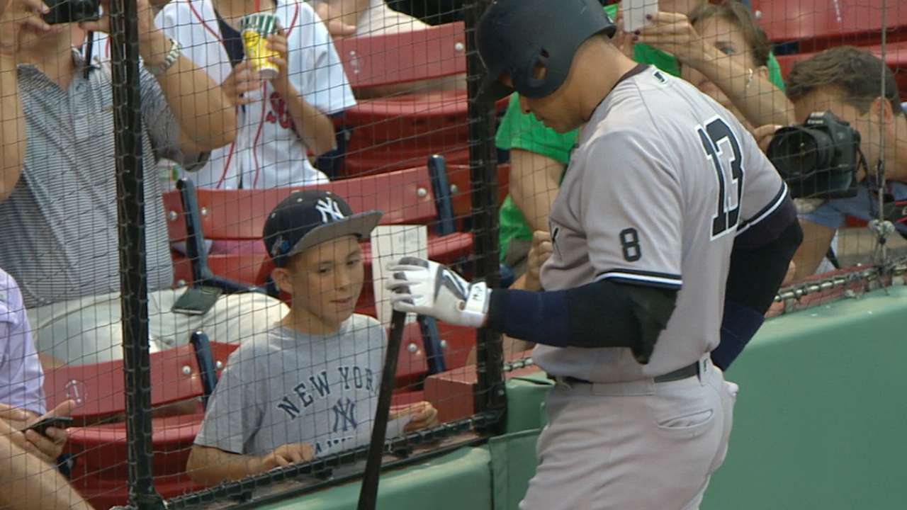 A-Rod chats with young fan
