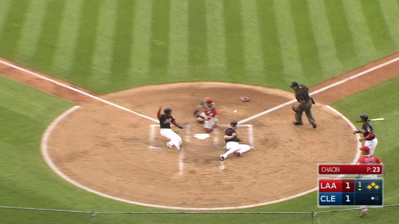 Indians rain down runs to romp past Angels