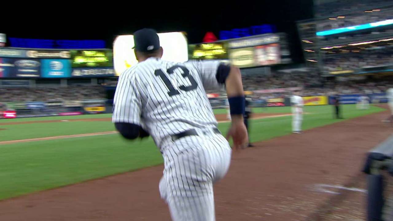 A-Rod takes the field