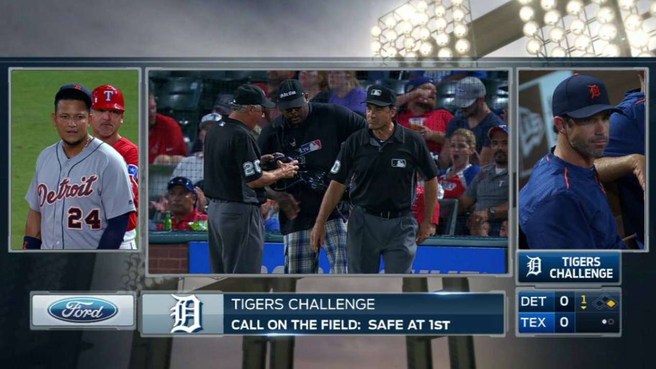 Tigers challenge call at first