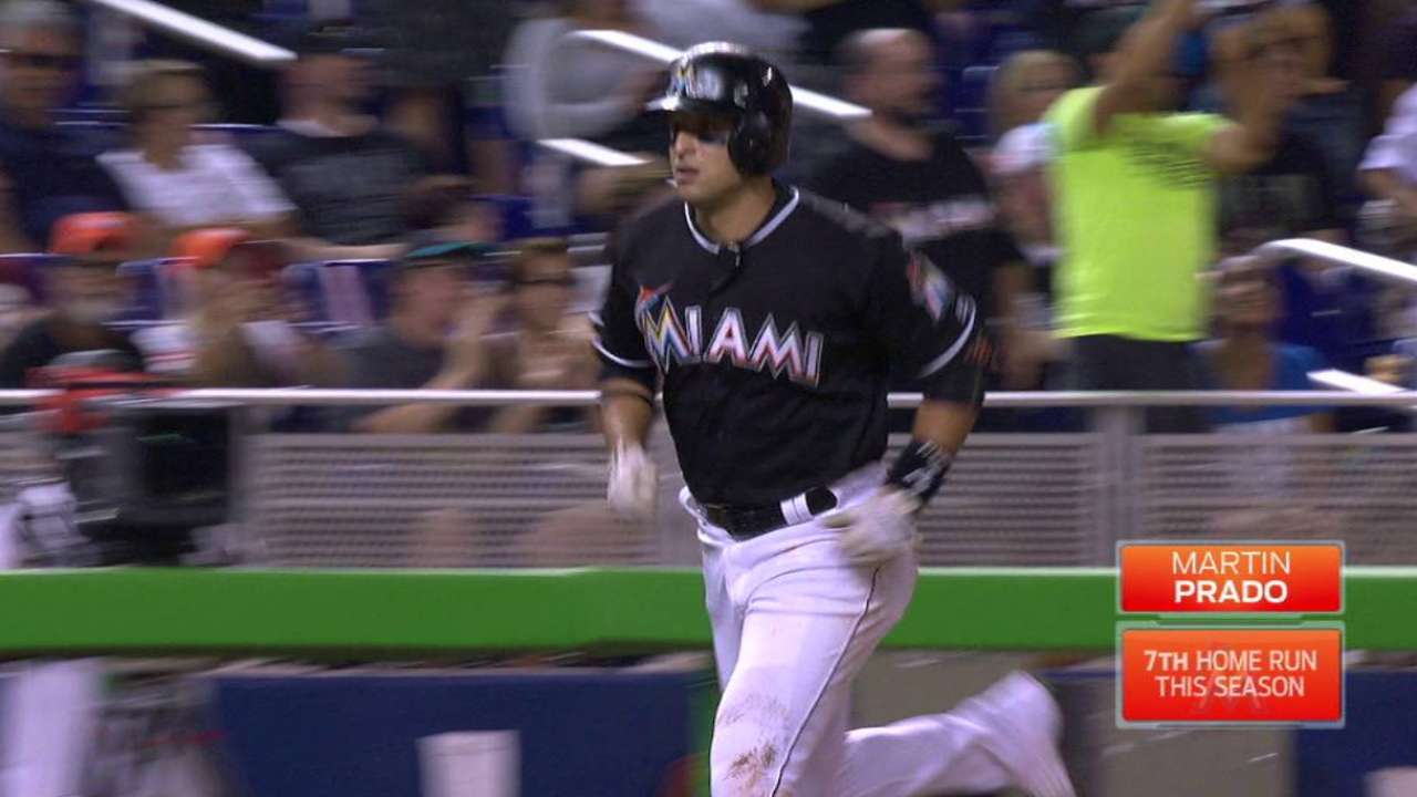 Prado's three-run moonshot