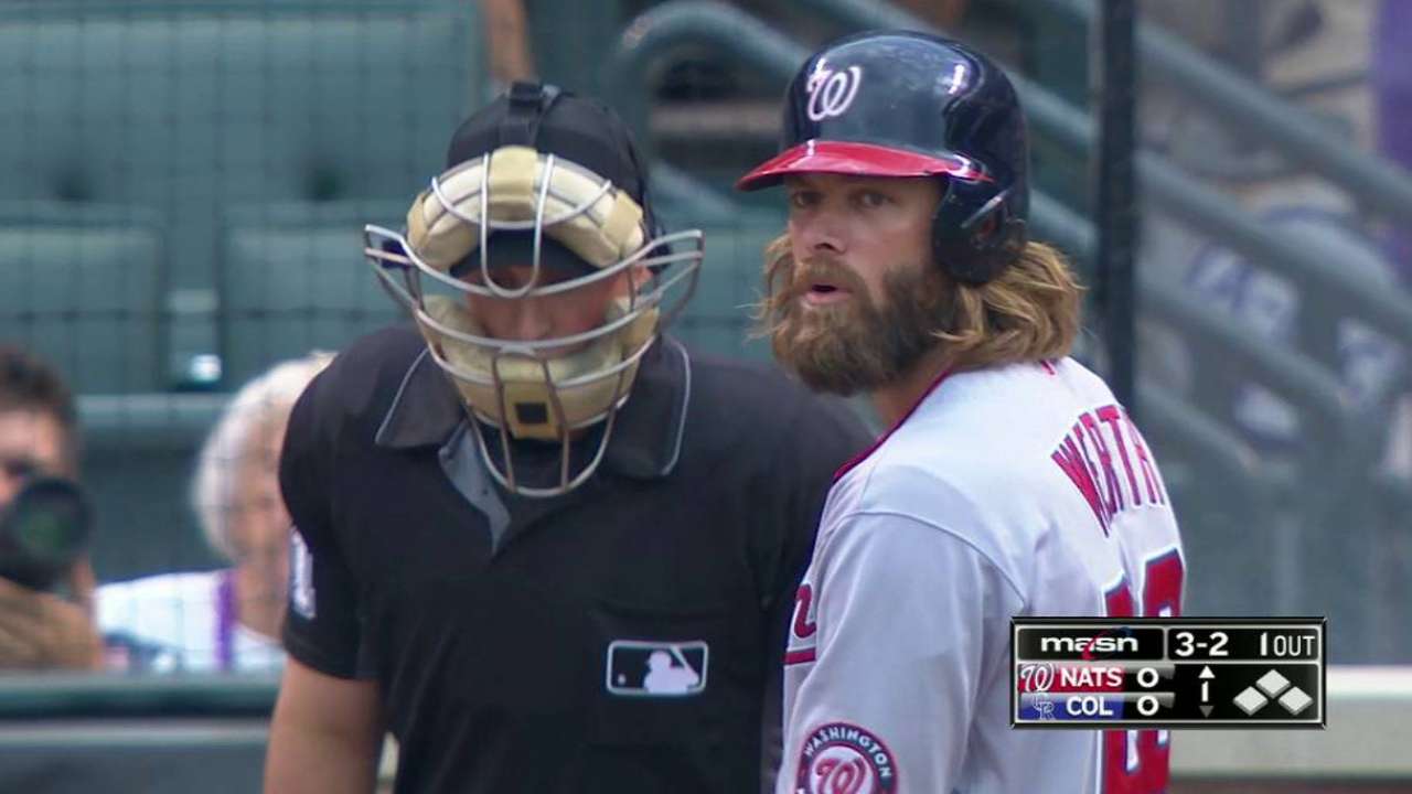 Werth's walk ties Nats' on-base streak record